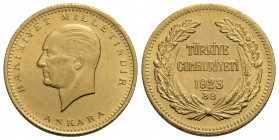 TURCHIA . Repubblica . 100 Kurush. 1923 . AU Kr. 854. qFDC