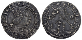 L'AQUILA . Ferdinando I d’Aragona (1458-1494) . Coronato . (AG g. 3,84) R CNI 2/58; MIR 90 Patina scura. Ex Asta Nomisma 39 L. 2037. BB+