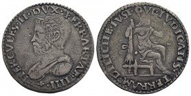 FERRARA. Ercole II d'Este (1534-1559) . Bianco . (AG g. 4,8) RR CNI 53/60; MIR 296 Bella patina di antica collezione. Ex Asta NAC 60 L. 26. BB+