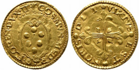 FIRENZE. Cosimo I de' Medici (1537-1574). Scudo d'oro Au (3.36 g - 26.2 mm). Stemma ovale - croce gigliata. CNI 10-15; MIR 111. SPL+
