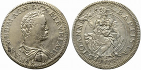 FIRENZE. Francesco I De' Medici (1574-1587). Testone II serie 1575 Ag (9.18 g - 33.2 mm). D/FRAN MED MAGN DVX ETRVRIAE II; busto a destra. R/S. IOANNE...