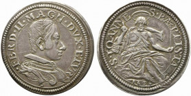 FIRENZE. Ferdinando II De' Medici (1621-1670). Testone 1636 Ag (9.09 g - 33.4 mm). D/FERD II MAGN DVX ETRVR; busto a destra con testa nuda. R/S. IOANN...