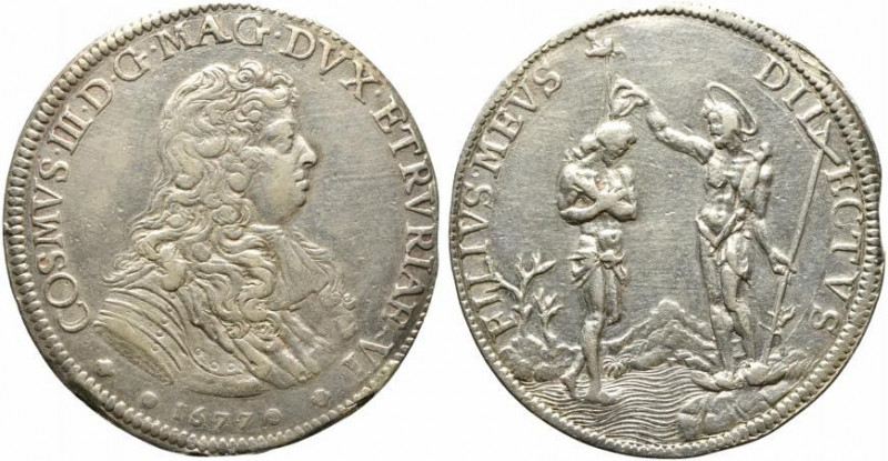 FIRENZE. Cosimo III De' Medici (1670-1723). Piastra 1677 Ag (30.89 g - 44.2 mm)....