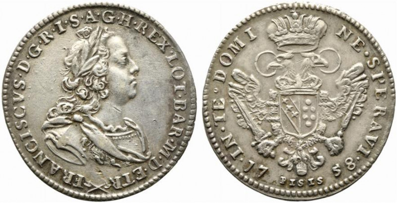 FIRENZE. Francesco II di Lorena (1737-1765). Mezzo Francescone 1758. Ag (13.1 g ...