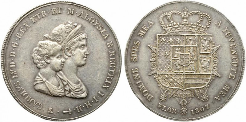 FIRENZE. Carlo Ludivico di Borbone e Maria L. reggente (1803-1807). Dena 1807 Ag...