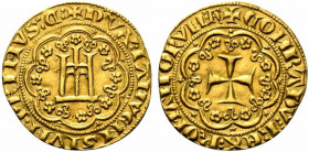 GENOVA. Simone Boccanegra Doge I ( 1339-1344). Genovino d'oro, monetazione del terzo tipo. Au (3.53 g - 22.3 mm). D/DVX IANVENSIVM PRIMVS; Castello in...