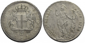 GENOVA. Dogi Biennali (terza fase, 1637-1797) . 8 Lire. 1794 . AG CNI 3/5; Mont. 40 Ottimo esemplare. SPL-FDC