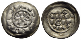 MILANO . Corrado II di Franconia (1026-1039) . Denaro scodellato . (AG g. 0,64) RR CNI 1; MIR 45. SPL-FDC
