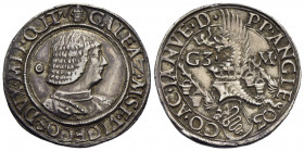 MILANO. Galeazzo Maria Sforza (1466-1476) . Testone . (AG g. 9,65) Crippa 6a; MIR 201/2 Biscia non coronata Graffietto sulla guancia. Ex Nomisma 39 L....