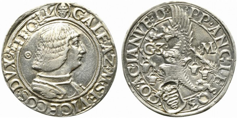 MILANO. Galeazzo Maria Sforza (1468-1476). Testone Ag (9.71 g - 28.2 mm). MIR 20...