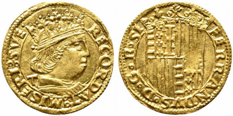 NAPOLI. Ferdinando I d'Aragona (1458-1494). Ducato d'oro Au (3.53 g - 22.4 mm). ...