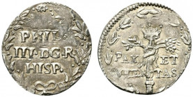 NAPOLI. Filippo III (1598-1621). 3 Cinquine Ag (2.06 g - 19 mm). Scritta su tre righe in corona di alloro annodata in basso PHIL/ III DG R/ HISP. R/Sc...