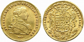 NAPOLI. Ferdinando IV di Borbone (1759-1816). 6 Ducati oro 1766. Au (8,80 g). Magl. 194. SPL