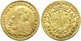 NAPOLI. Ferdinando IV di Borbone (1759-1816). 6 Ducati oro 1771. Au (8,80 g). Magl. 205. SPL