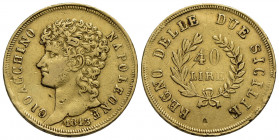 NAPOLI . Gioacchino Murat (secondo periodo, 1811-1815) . 40 Lire. 1813 rami corti . AU R P.R. 9; Mont. 460. BB+