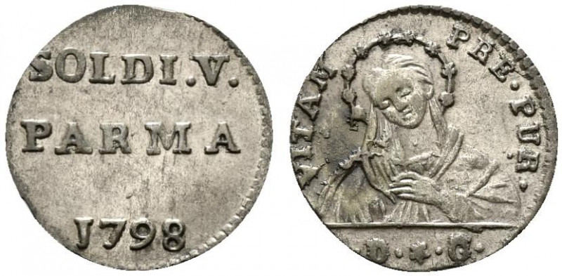 PARMA. Ferdinando I di Borbone (1765-1802). Cinquina 1798 Mi (0.99 g - 16,4 mm)....