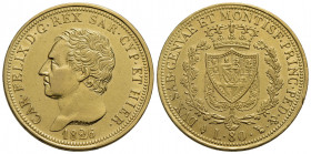 Carlo Felice (1821-1831) . 80 Lire. 1826 T . AU Pag. 28; Mont. 7 Segnettini. qSPL
