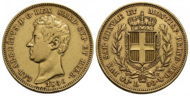 Carlo Alberto (1831-1849) . 50 Lire. 1836 T . AU RR Pag. 166; Mont. 33. qBB/BB