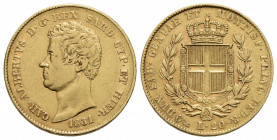 Carlo Alberto (1831-1849) . 20 Lire. 1831 G . AU R Pag. 173; Mont. 41. BB/qSPL