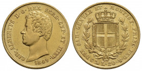 Carlo Alberto (1831-1849) . 20 Lire. 1849 G . AU Pag. 208; Mont. 81. BB+/SPL