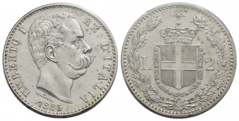 Umberto I (1878-1900) . 2 Lire 1885 . AG R Pag. 595; Mont. 40 Periziata Rocco di...