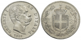 Umberto I (1878-1900). 2 Lire 1886 . AG Pag. 596; Mont. 41 Eccezionale. FDC