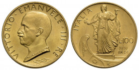 Vittorio Emanuele III (1900-1943) . 100 Lire. 1931 IX Prora . AU Pag. 646; Mont. 20. qFDC
