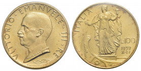 Vittorio Emanuele III (1900-1943) . 100 Lire. 1932 X Prora . AU R Pag. 648; Mont. 22 Periziata Rocco di Torrepadula. FDC