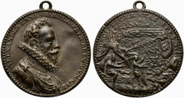 ANTWERP. Alessandro Farnese (1545-1592). Medaglia assedio di Anversa 1585. AE (26.1 g - 45.3 mm). BB+