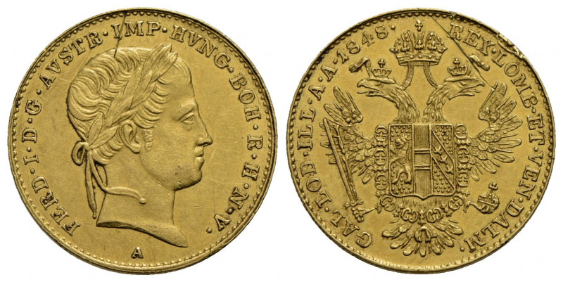 AUSTRIA. Ferdinando I d'Asburgo-Lorena (1835-1848). Ducato 1848 A . AU Kr. 2262 ...