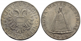 AUSTRIA . Prima Repubblica (1918-1938) . 5 Scellini. 1936 . AG R Kr. 2853. FDC