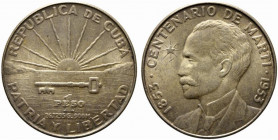 CUBA. 1 Peso 1953 Centenario di Jose Marti. Ag (26,70 g). KM#29. SPL