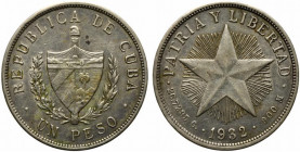 CUBA. 1 Peso 1932. Ag (26,70 g). KM#15.2. BB