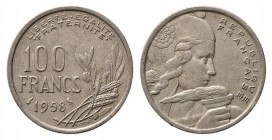 FRANCIA. 100 Francs 1958 "chouette" (Civetta). Cu-Ni (5,90 g - 24 mm). Gadoury 897; KM#919,1. Rara. BB+