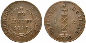 HAITI. 1 Centime 1846. AE (2,32 g - 22 mm). KM#24. SPL