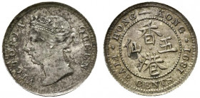HONG KONG. Victoria 5 cents 1891. AG (1.35 g - 15.5 mm). KM#5. qFDC