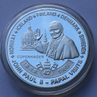 NIUE. Elizabeth II. Half Dollar 2007. Giovanni Paolo II viaggio in Norvegia, Islanda, Finlandia, Danimarca, Svezia (01 giugno - 10 giugno 1989). Ag (2...