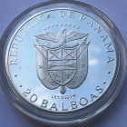 PANAMA. 20 Balboas 1974 "Simon Bolivar". Ag (129,5 g - 61 mm). KM#31. Proof.