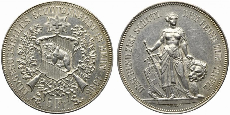 SVIZZERA. 5 Francs 1885 Ag (25,00 g). BB+