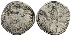 ANCONA . Giulio III (1550-1555) . Giulio . (AG g. 2,97) R CNI 46; Munt. 59. qBB