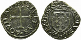 L'AQUILA. Carlo VIII (1495). Cavallo Cu (1,49 g). CNI IV/14. SPL