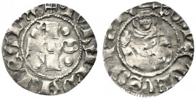 L'AQUILA. Giovanna II di Durazzo (1414-1435). Bolognino Ag (0.66 g - 14.4 mm). Lettere AQLA disposte a croce entro cerchio perlinato. R/busto mitrato ...
