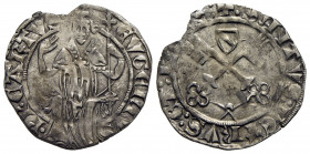 AVIGNONE . Eugenio IV (1431-1447) . Carlino . (AG g. 1,76) RR Ser. 53; Munt. 27. BB+