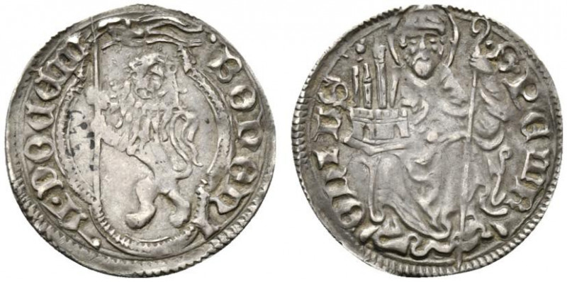 BOLOGNA. Repubblica (Sec.XV). Grosso Ag (1.62 g - 21.6 mm). BONONIA DOCET; Leone...
