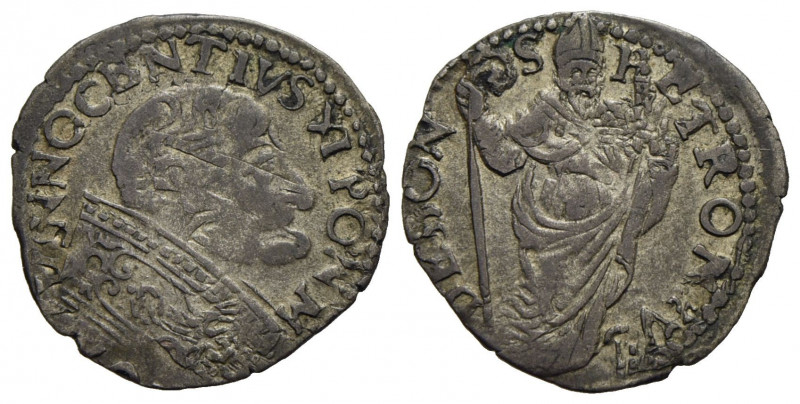 BOLOGNA . Innocenzo XI (1676-1689) . Doppio Bolognino . MI RRR CNI 104; Munt. 23...