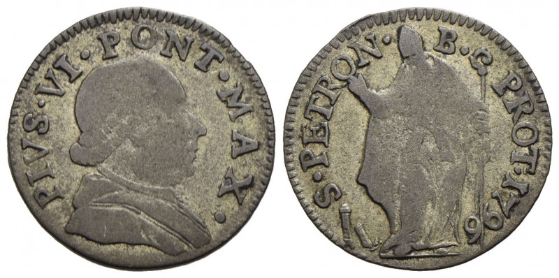 BOLOGNA . Pio VI (1775-1799) . Muraiola da 4 bolognini. 1796 . MI R CNI 324; Mun...