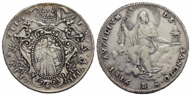 BOLOGNA . Pio VII (1800-1823) . Doppio giulio. 1816 A. XVIII . AG R Pag. 91a; Mont. 105. BB