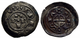 BRESCIA . Comune, monete a nome di Federico I (1186-1254?) . Denaro scodellato . (MI g. 0,78) CNI 1/8; MIR 108. SPL-FDC