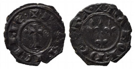BRINDISI. Carlo I D'Angiò (1266-1282). Denaro Mi (0.76 g - 15.7 mm). Tre gigli di Francia sormontati da un cuneo dentro un cerchio. R/croce latina con...