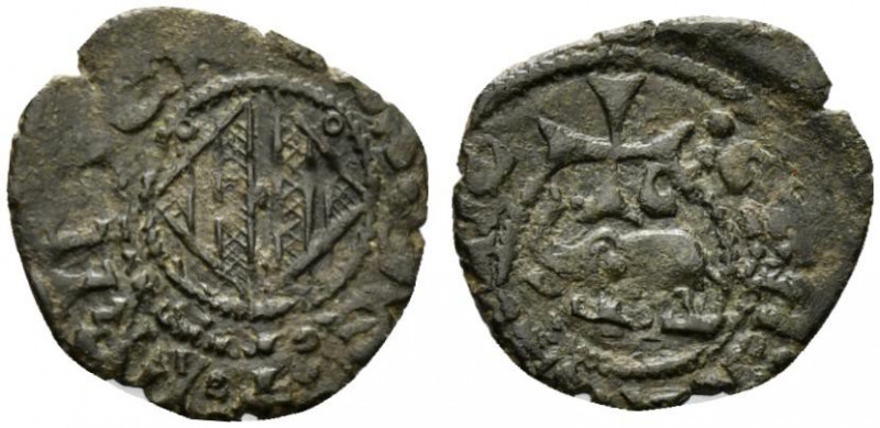 CATANIA. Federico IV d'Aragona (1355-1377). Denaro Mi (0.91 g - 16,2 mm). FRIDER...